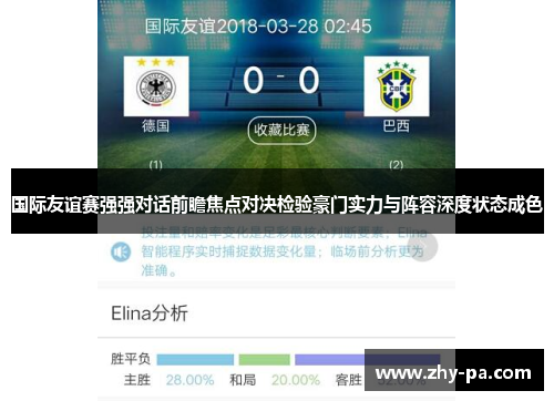 国际友谊赛强强对话前瞻焦点对决检验豪门实力与阵容深度状态成色